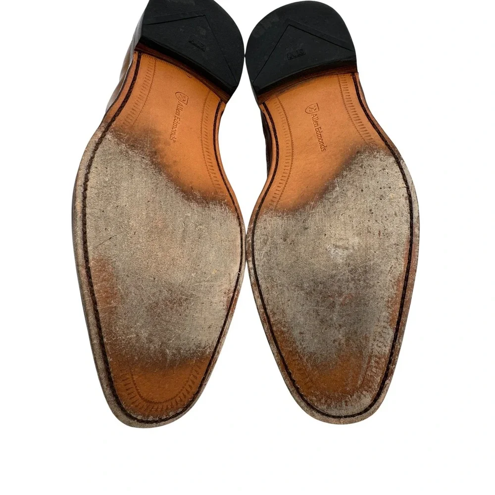 Allen Edmonds Leiden Weave Wingtip Bluchers Brown Leather Dress Shoes 14 1996